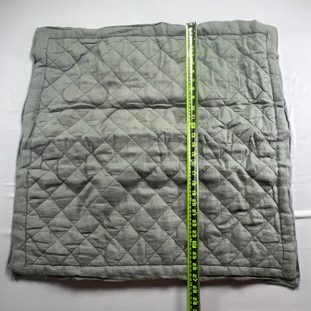 Pottery Barn Euro Pillow Shams Gray Diamond Quilted Bedding Decor (27